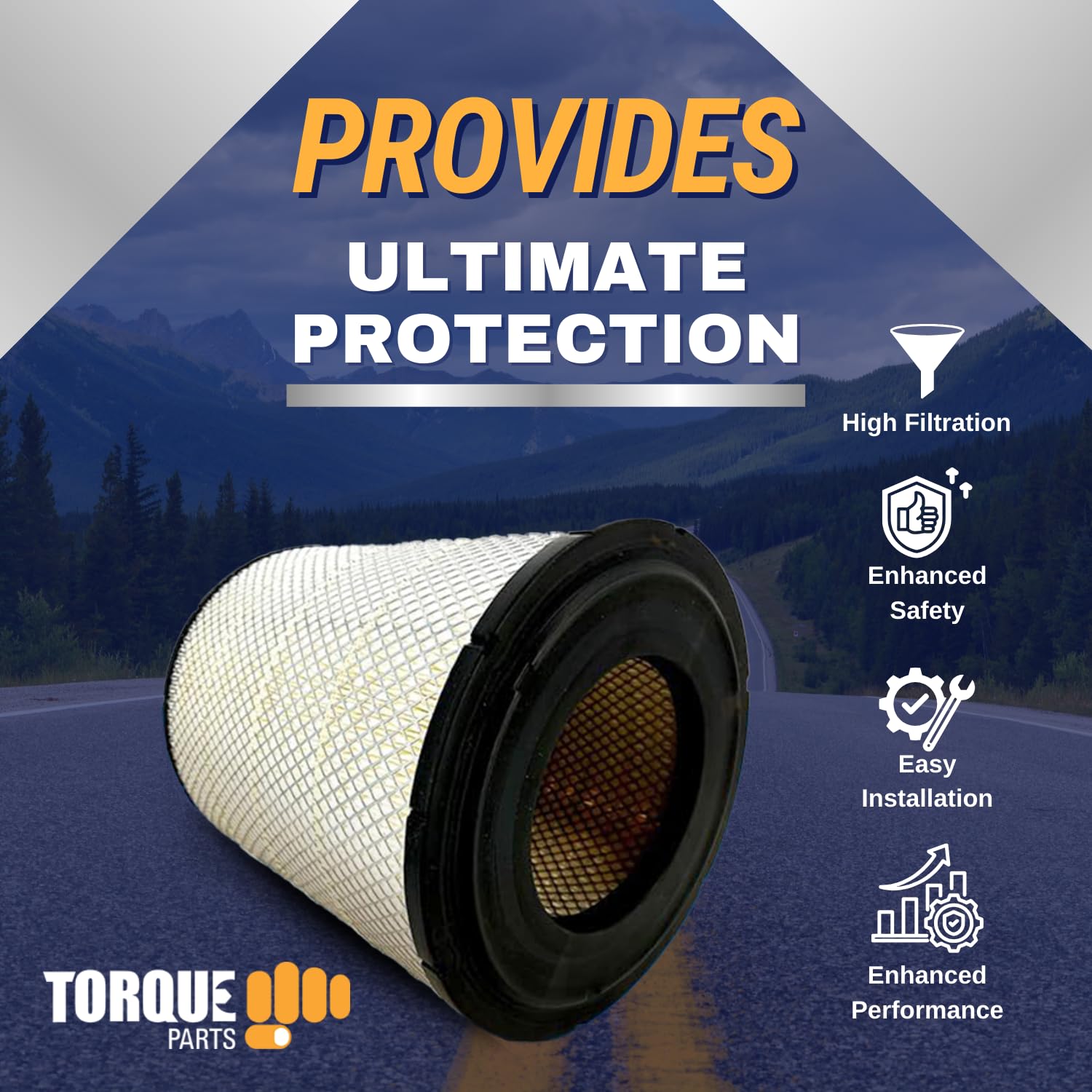 Foto 3 pulgar | Filtro De Aire Del Motor Compatible Con Torque Freightliner Columbia - Venta Internacional.