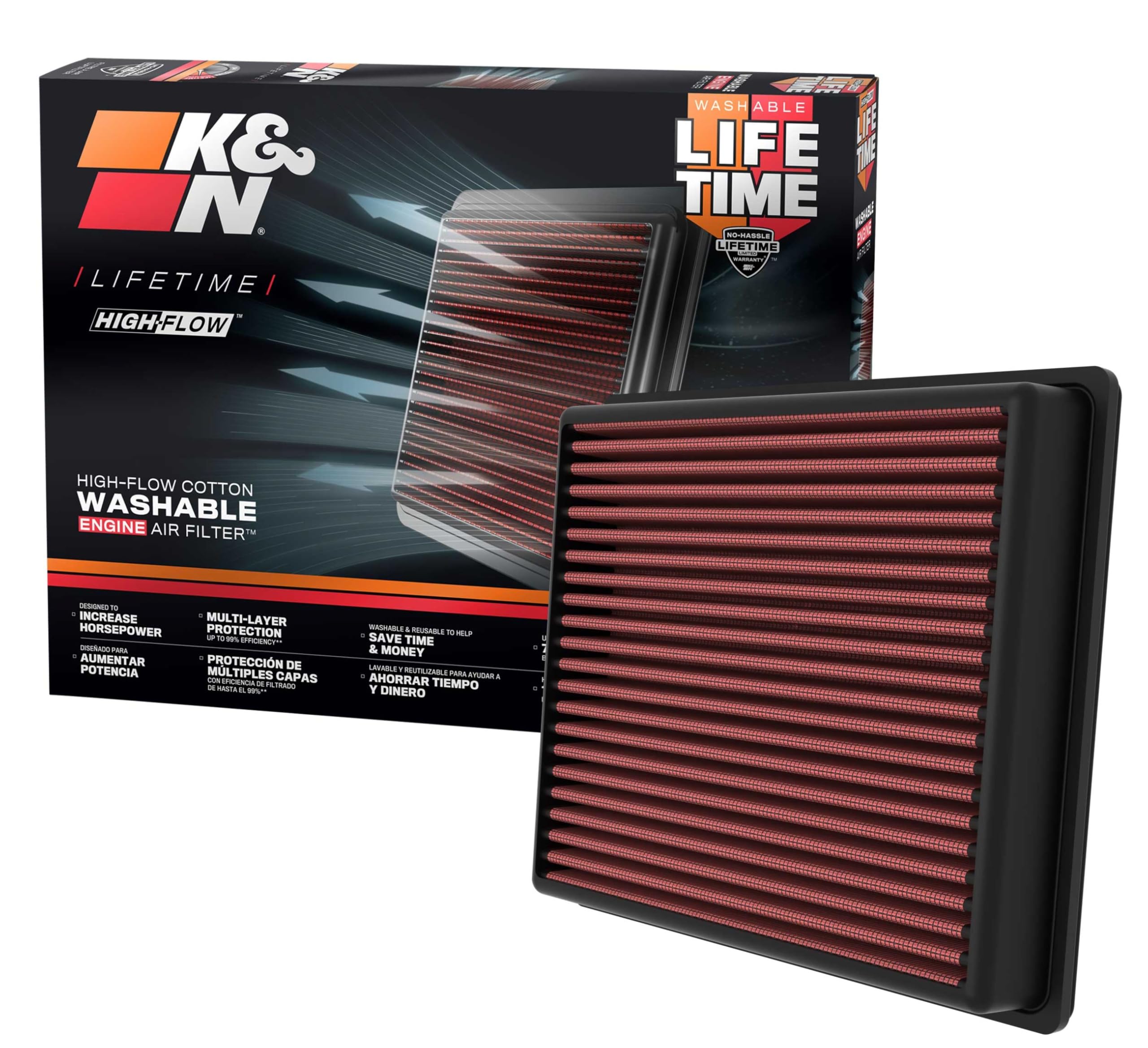 Foto 2 pulgar | Filtro De Aire De Motor K&n High-flow Lifetime Para Toyota Sequoia - Venta Internacional.