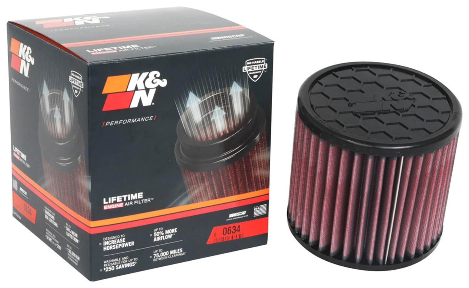 Foto 2 pulgar | Filtro De Aire Del Motor K&n High-flow Original Lifetime E-0634 - Venta Internacional.