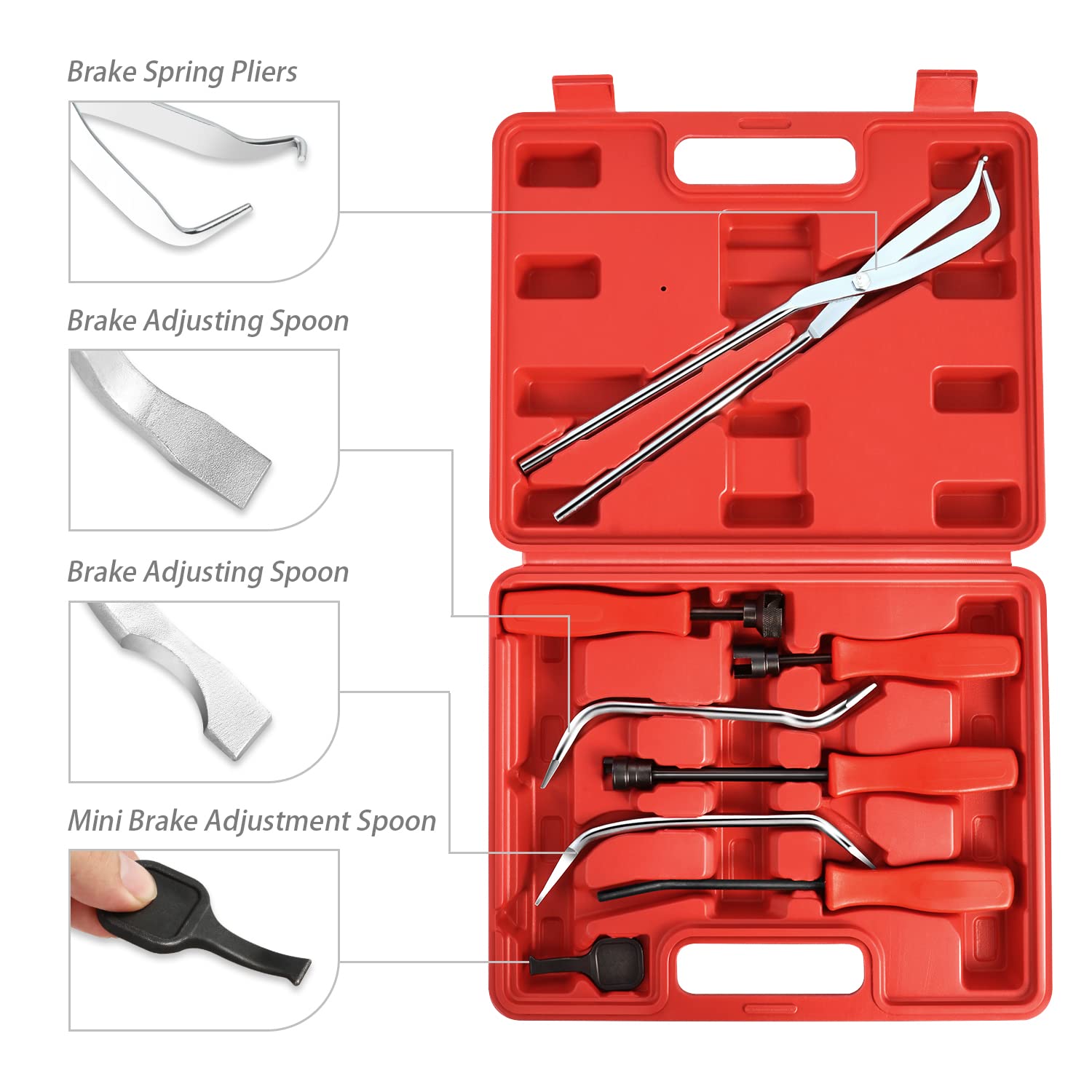 Foto 5 pulgar | Kit De Servicio De Frenos Dna Motoring Tools-00245, 8 Piezas Con Funda - Venta Internacional.