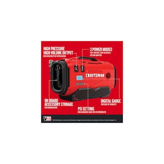 Foto 2 | Inflador De Neumáticos Craftsman V20, Compresor De Aire Portátil, 3 Modos - Venta Internacional.