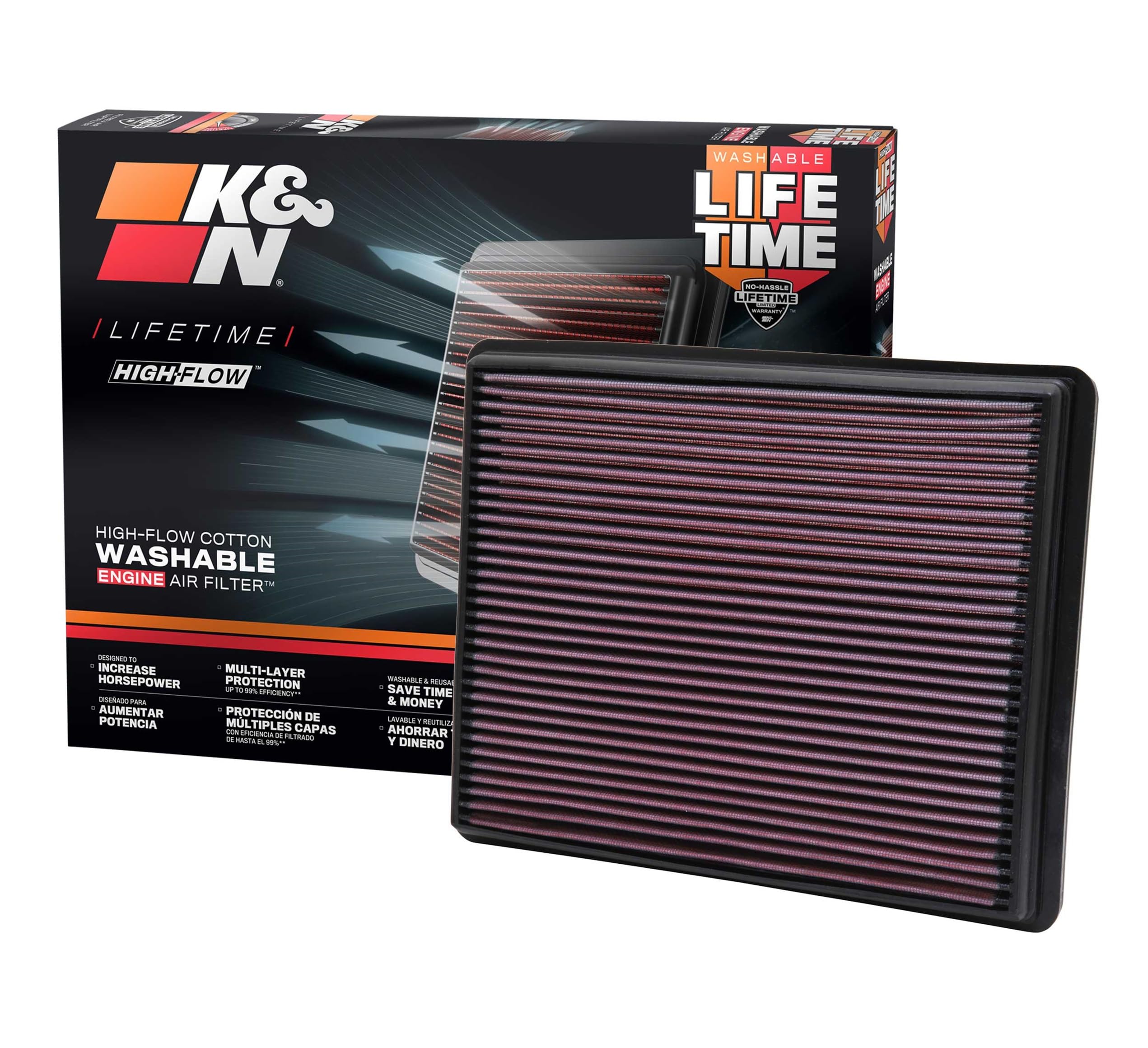 Foto 1 | Filtro De Aire De Motor K&n High-flow Lifetime Chevy/gmc 99-19 - Venta Internacional.