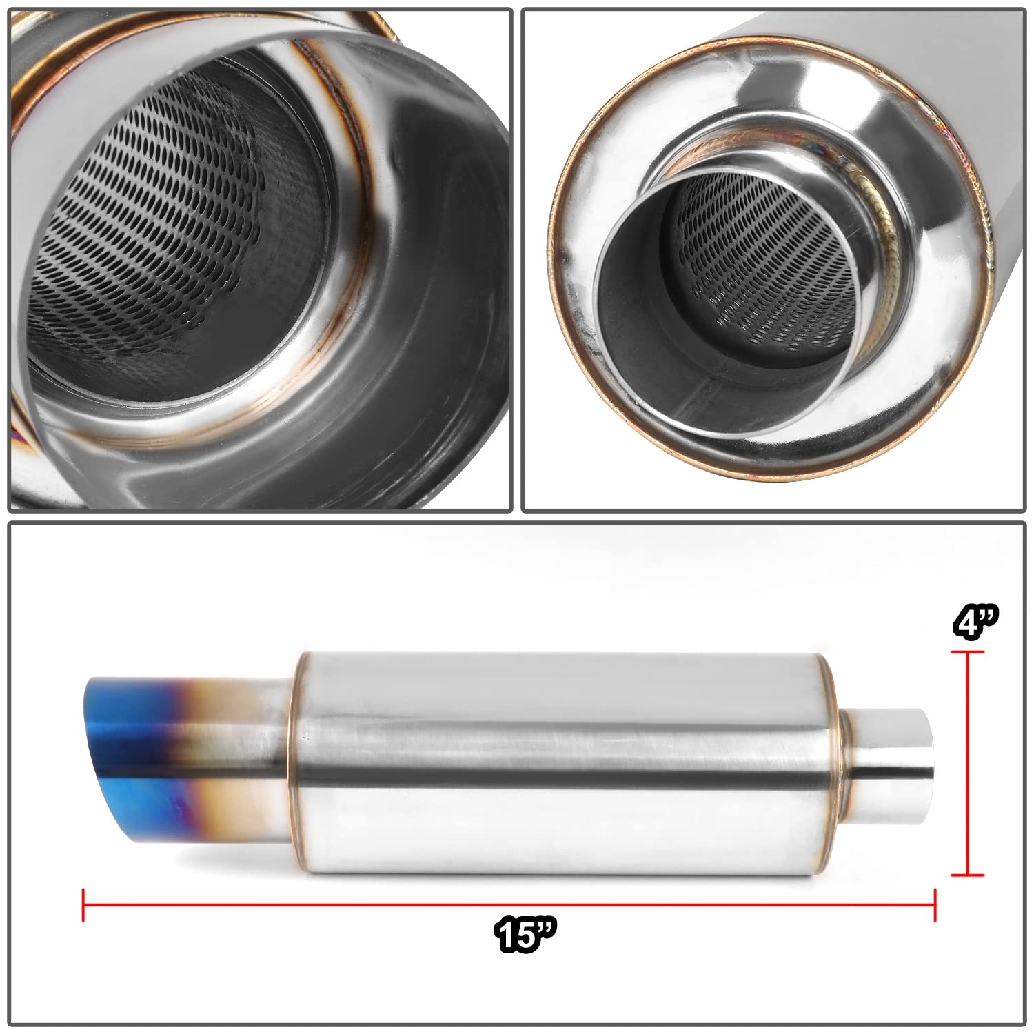 Foto 7 pulgar | Silenciador De Escape Dna Motoring Exa-mf-001-t1 Straight 4 Od - Venta Internacional.