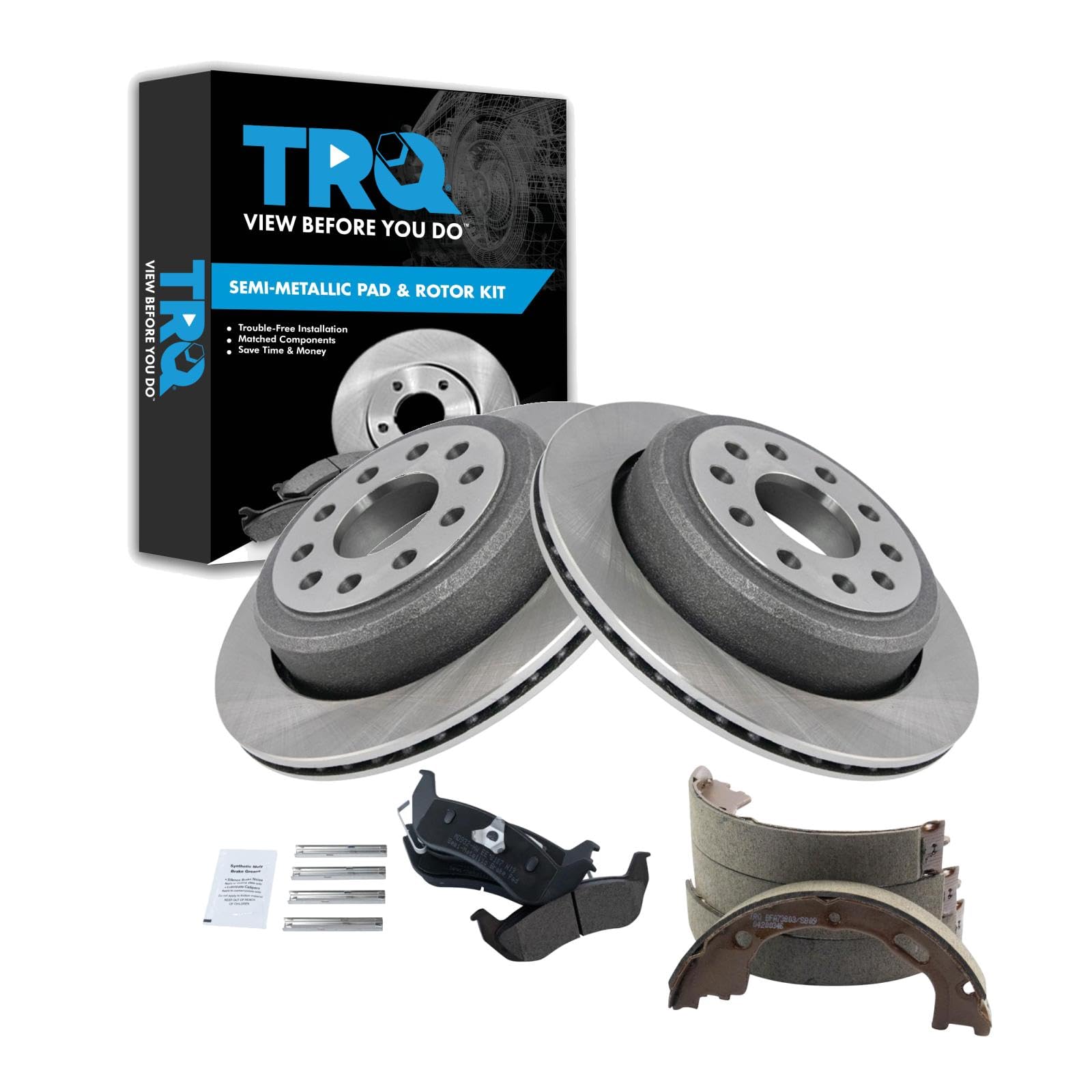 Foto 1 | Kit De Pastillas De Freno Y Rotor Trq Trasero Semimetálico Para Lincoln Town Car - Venta Internacional.
