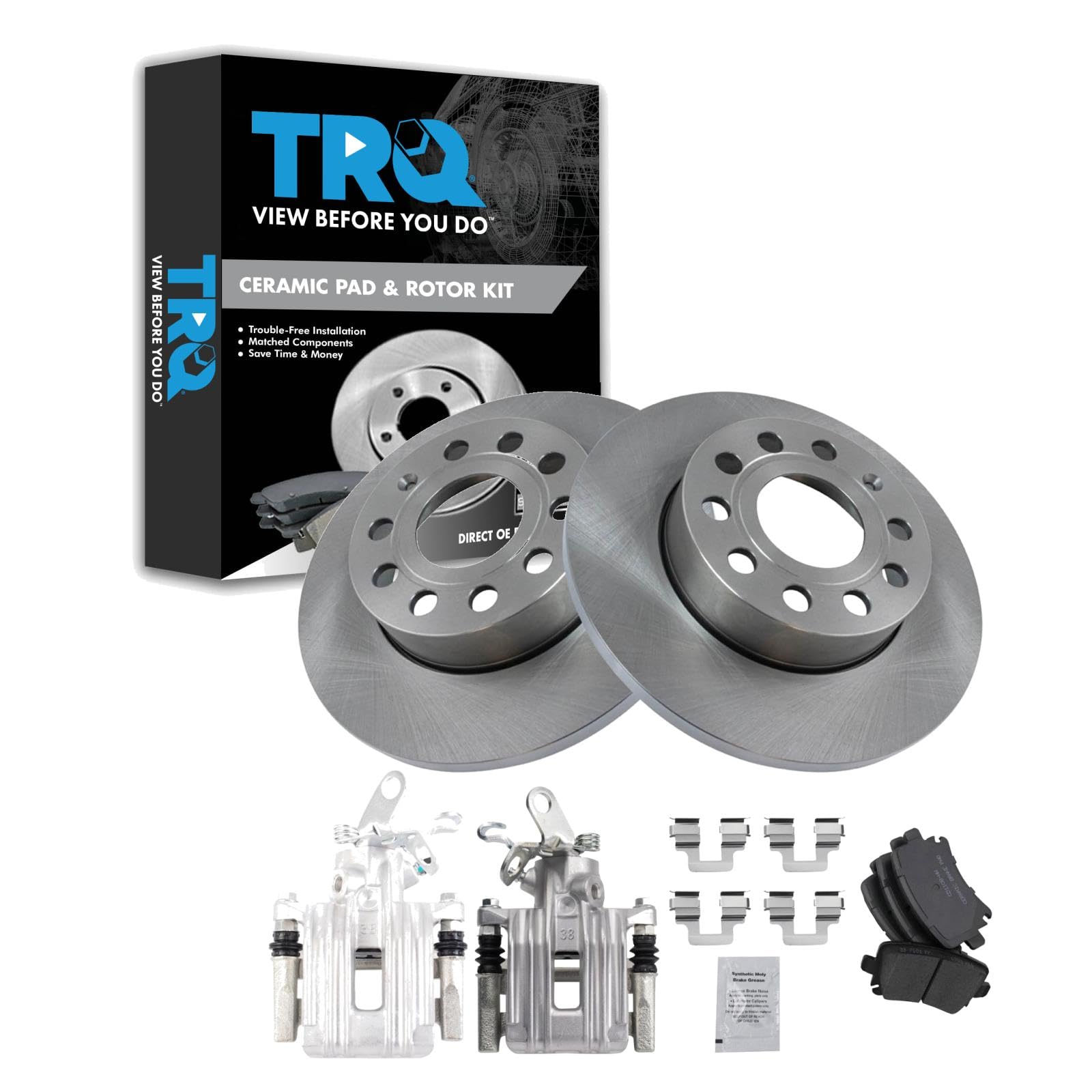Kit De Pastillas De Freno Y Rotor Trq Rear Ceramic 2010 Para Audi A3 Golf - Venta Internacional. $3,636