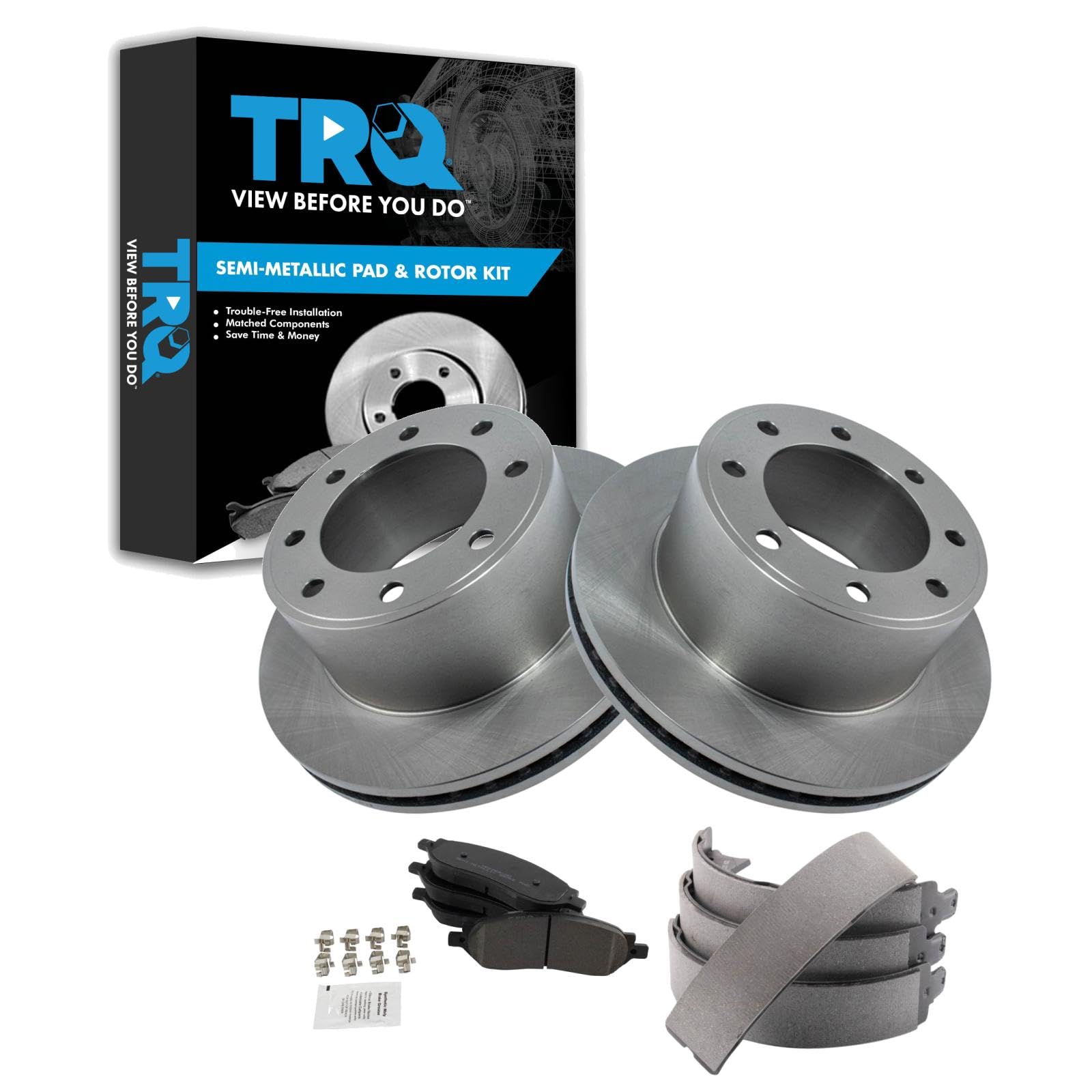 Kit De Pastillas De Freno Y Rotor Trasero Trq Semimetálico Para Ford F-250 - Venta Internacional. $9,912
