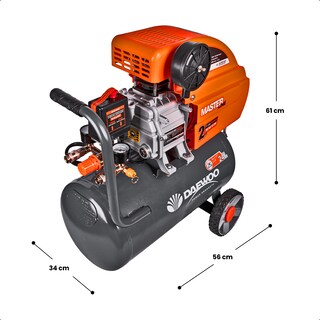 Foto 4 | Compresor De Aire Lubricado Horizontal 24l 2hp 110v 115psi (+kit) Daewoo