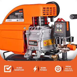 Foto 7 | Compresor De Aire Lubricado Horizontal 24l 2hp 110v 115psi (+kit) Daewoo
