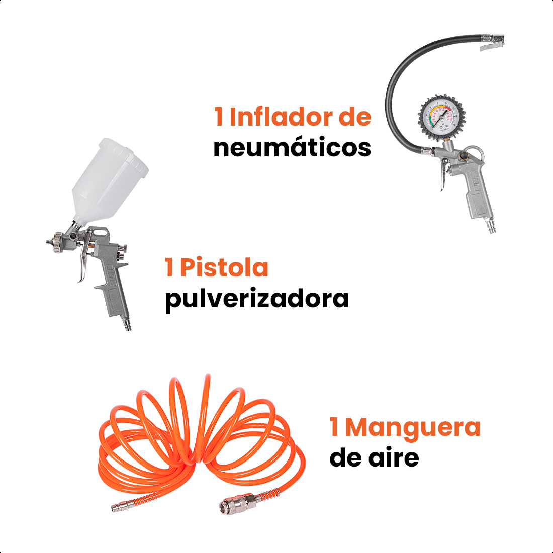 Foto 9 pulgar | Compresor De Aire  Lubricado  Horizontal 24l 2hp 110v 115psi (+kit) Daewoo