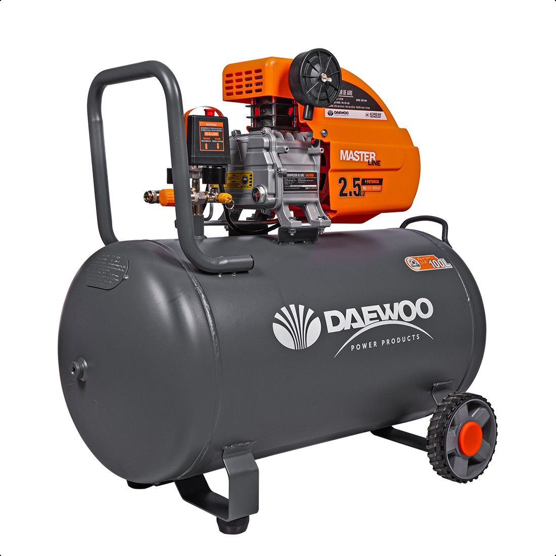Foto 3 pulgar | Compresor De Aire  Lubricado  Horizontal 100l 2hp 110v (+kit) Daewoo
