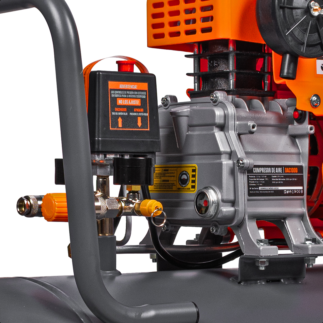 Foto 4 pulgar | Compresor De Aire  Lubricado  Horizontal 100l 2hp 110v (+kit) Daewoo