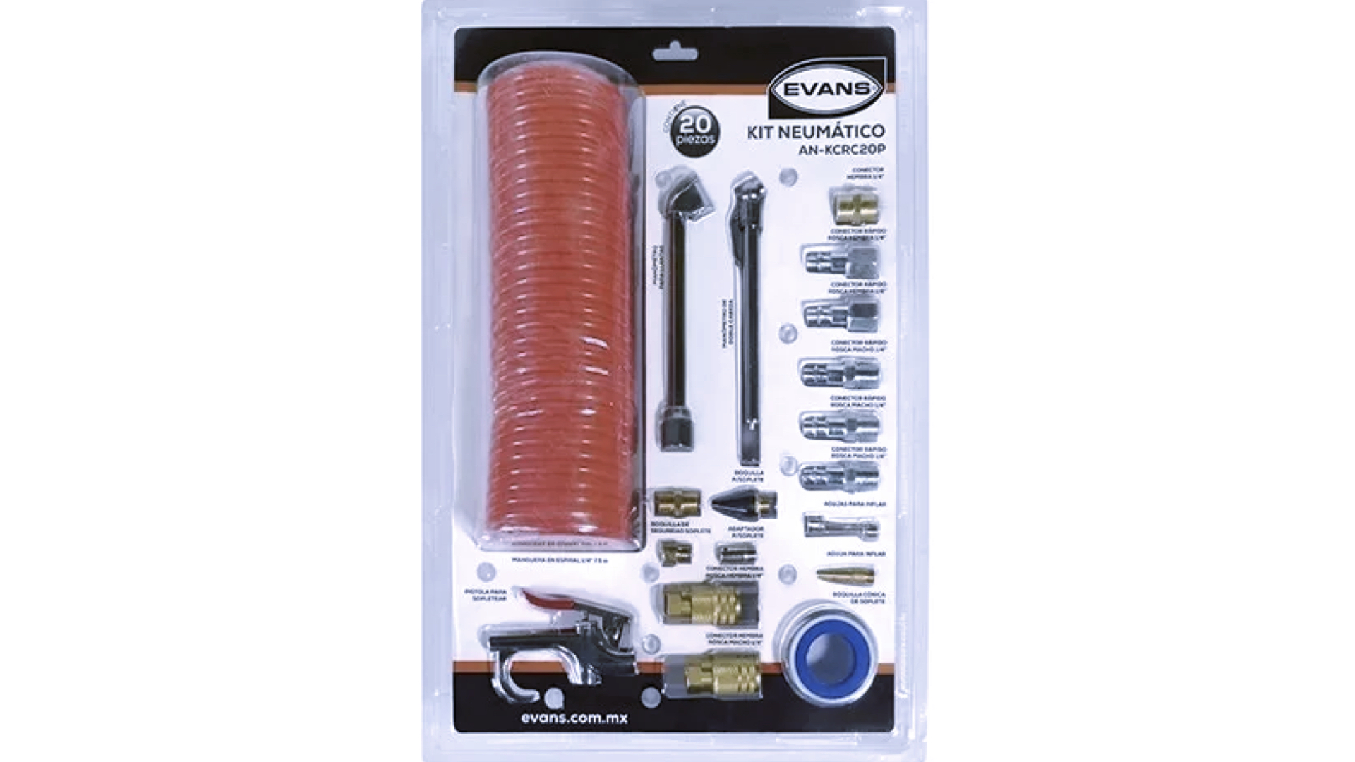 Kit de Accesorios para Compresor Evans de 20 pz
