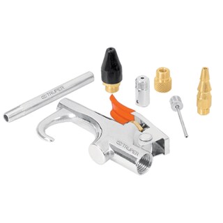 Foto 1 | Juego de Pistola Sopleteadora con 2 Boquillas y 4 Accesorios Truper 19078 color Plateado
