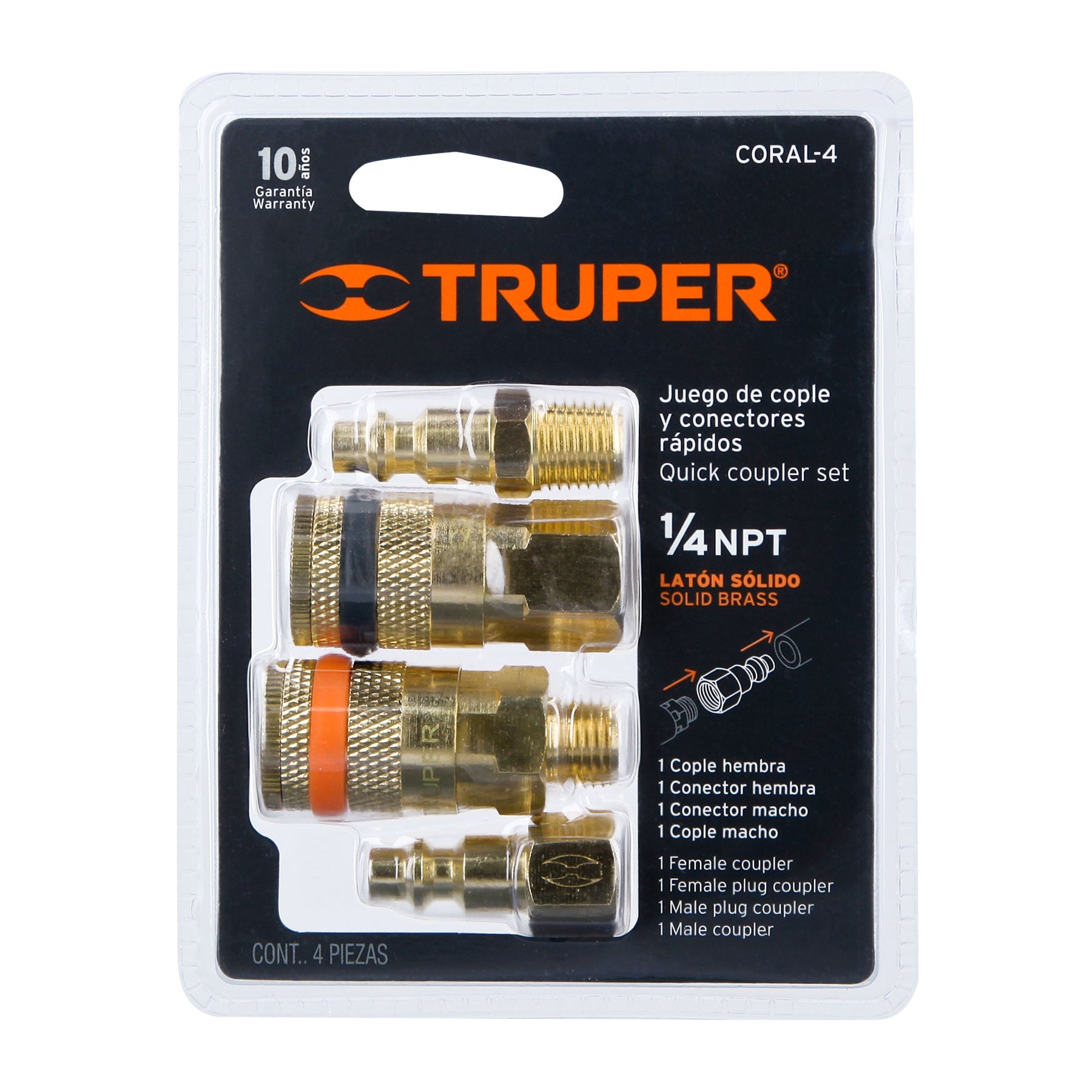 Foto 3 pulgar | Juego de 2 Conectores y 2 Coples para Compresor de Aire Neumático Truper