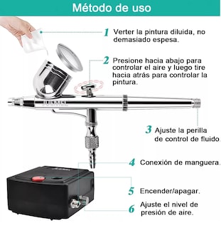 Foto 3 | Kit de Aerógrafo Multiuso BELUG Doble Acción para Pasteles