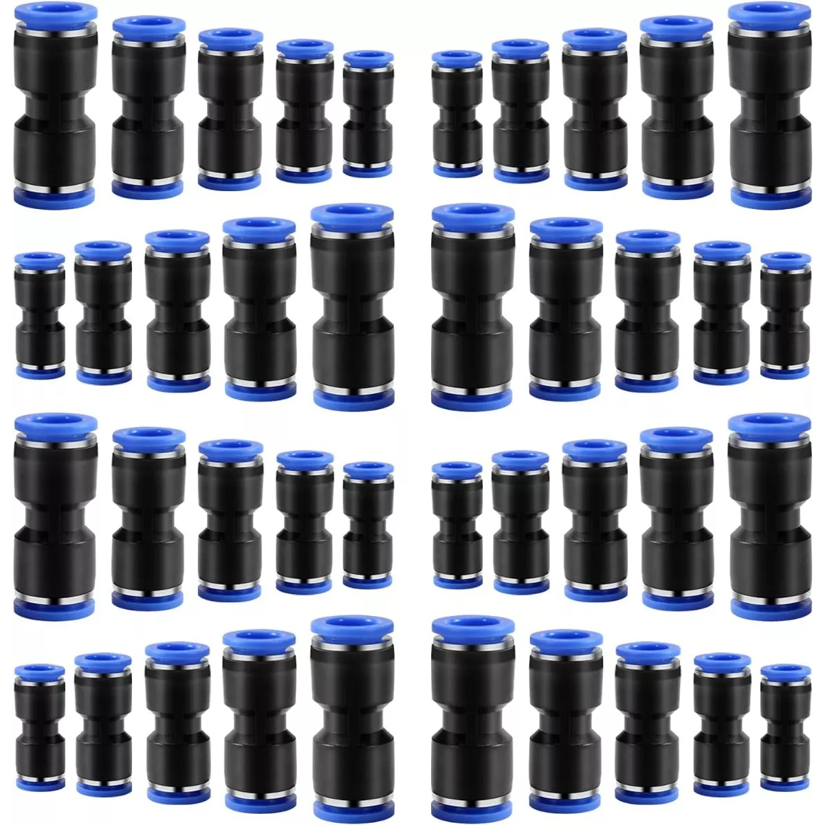 Kit 40 Conectores De Empuje Rectos, 1/2, 3/8, 5/16, 1/4, 5/32 Eo Safe Imports Esi-13158 Multicolor
