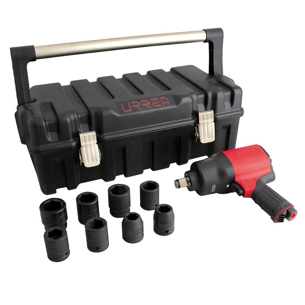 Juego De Pistola De Impacto Neumática Cuadro De 3/4'' Y Accesorios Métricos, 10 Piezas Urrea $10,669