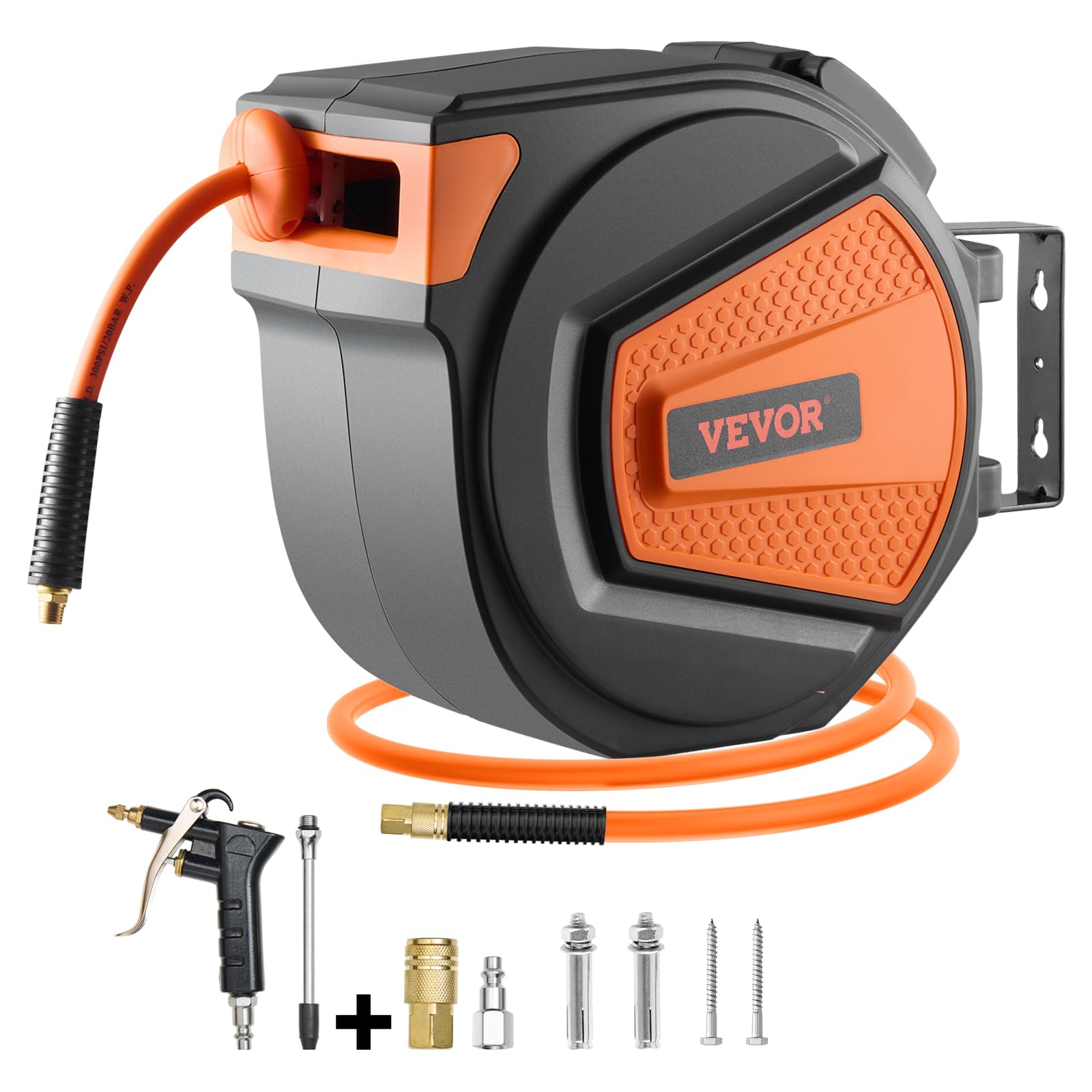 Manguera De Aire Retráctil Vevor Híbrida De 3/8 Pulgadas X 65 Pies, 300 Psi - Venta Internacional. $2,834