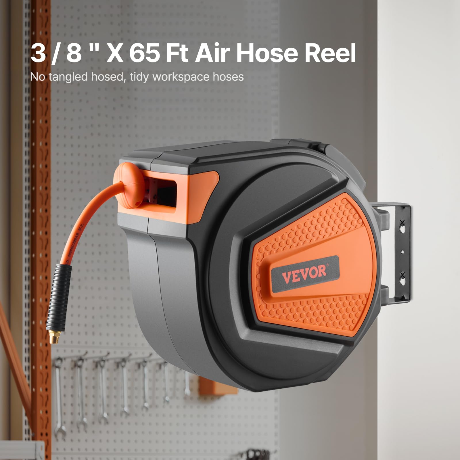 Foto 3 pulgar | Manguera De Aire Retráctil Vevor Híbrida De 3/8 Pulgadas X 65 Pies, 300 Psi - Venta Internacional.