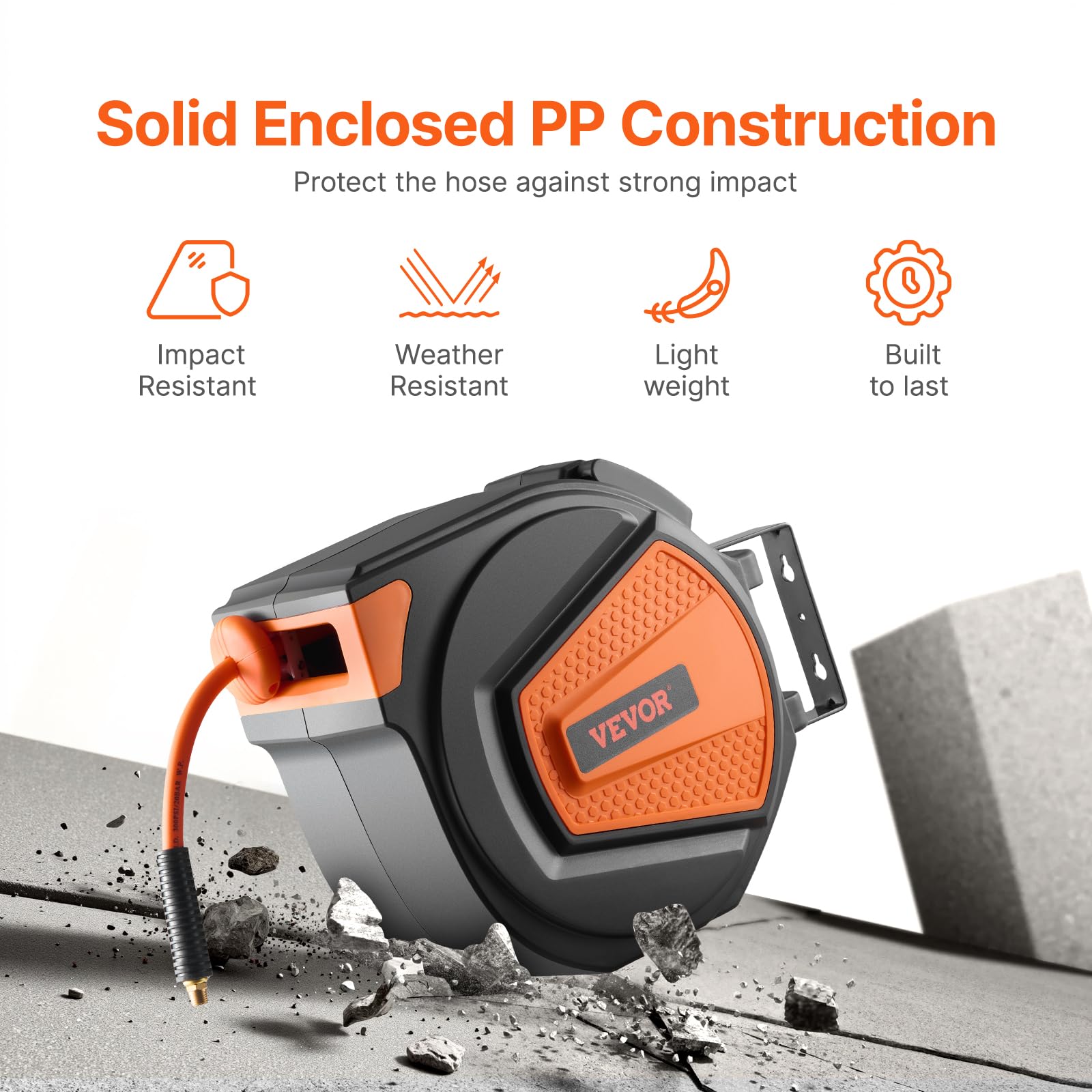 Foto 6 pulgar | Manguera De Aire Retráctil Vevor Híbrida De 3/8 Pulgadas X 65 Pies, 300 Psi - Venta Internacional.