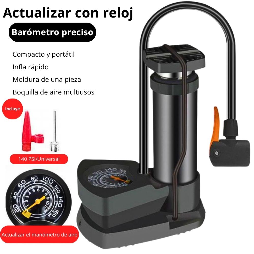 Foto 3 pulgar | Mini Bomba De Aire De Pie Con Barómetro Universal