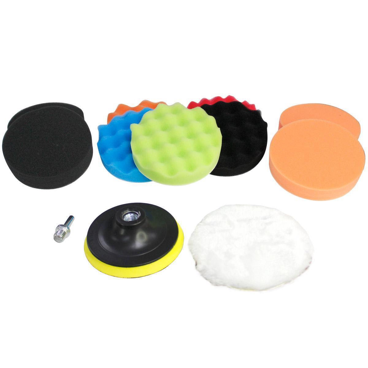 Kit de Borlas para Pulir Impulso con Esponja para Taladro 115 mm 12 Piezas