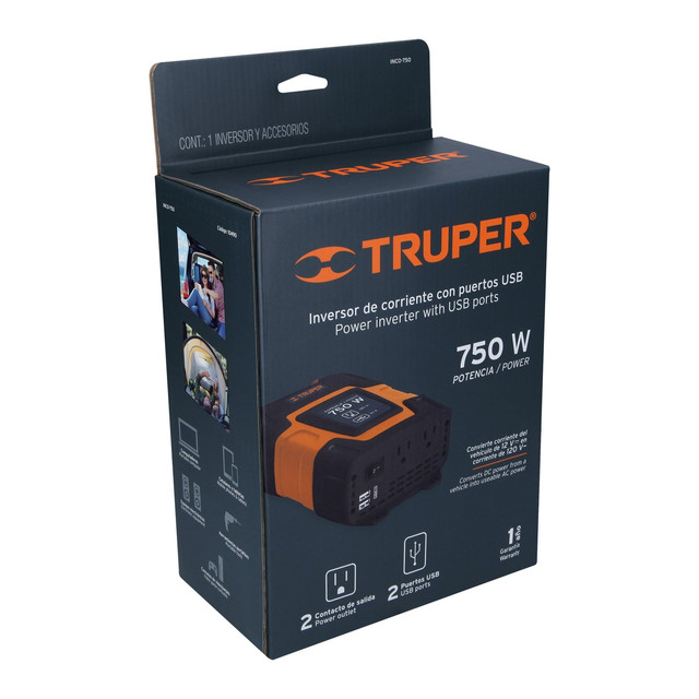 Foto 4 pulgar | Inversor de Corriente Truper Inco-750 color Negro 750 W