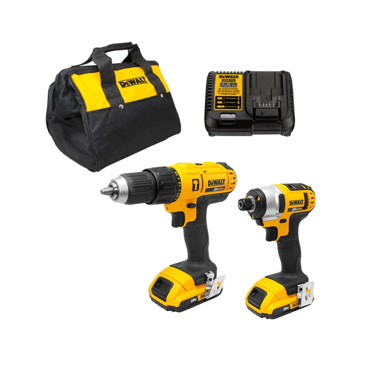 Foto 4 pulgar | Rotomartillo DeWALT 1/2” 20v0/1750 Rpm + Pistola Impacto 1/4” 20v 0/3200 Gpm + 2 Batería + Cargador + Bolsa Contrati