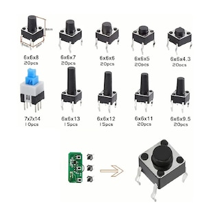 Foto 2 | Kit de Push Button Pines 4 Diferentes Tamaños Eo Safe Imports Esi-208 color Negro