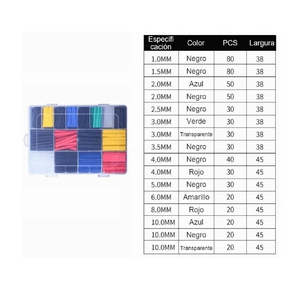 Foto 4 pulgar | Kit Tubo Termoretractil Multimedidas Eo Safe Imports Esi-175 Multicolor