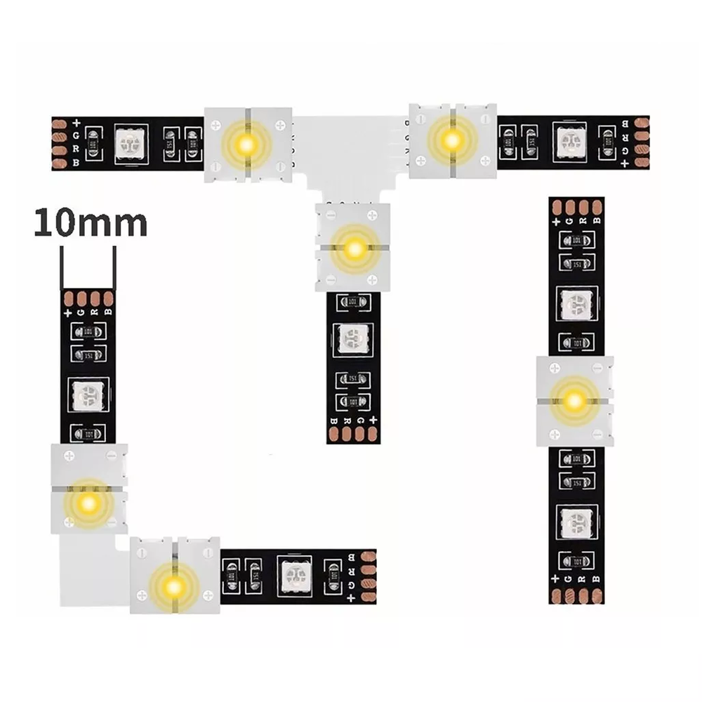 Foto 3 | 95 Pzs Belug Conector Broche Para Unir Tira Led Rgb 4 Pines 10mm