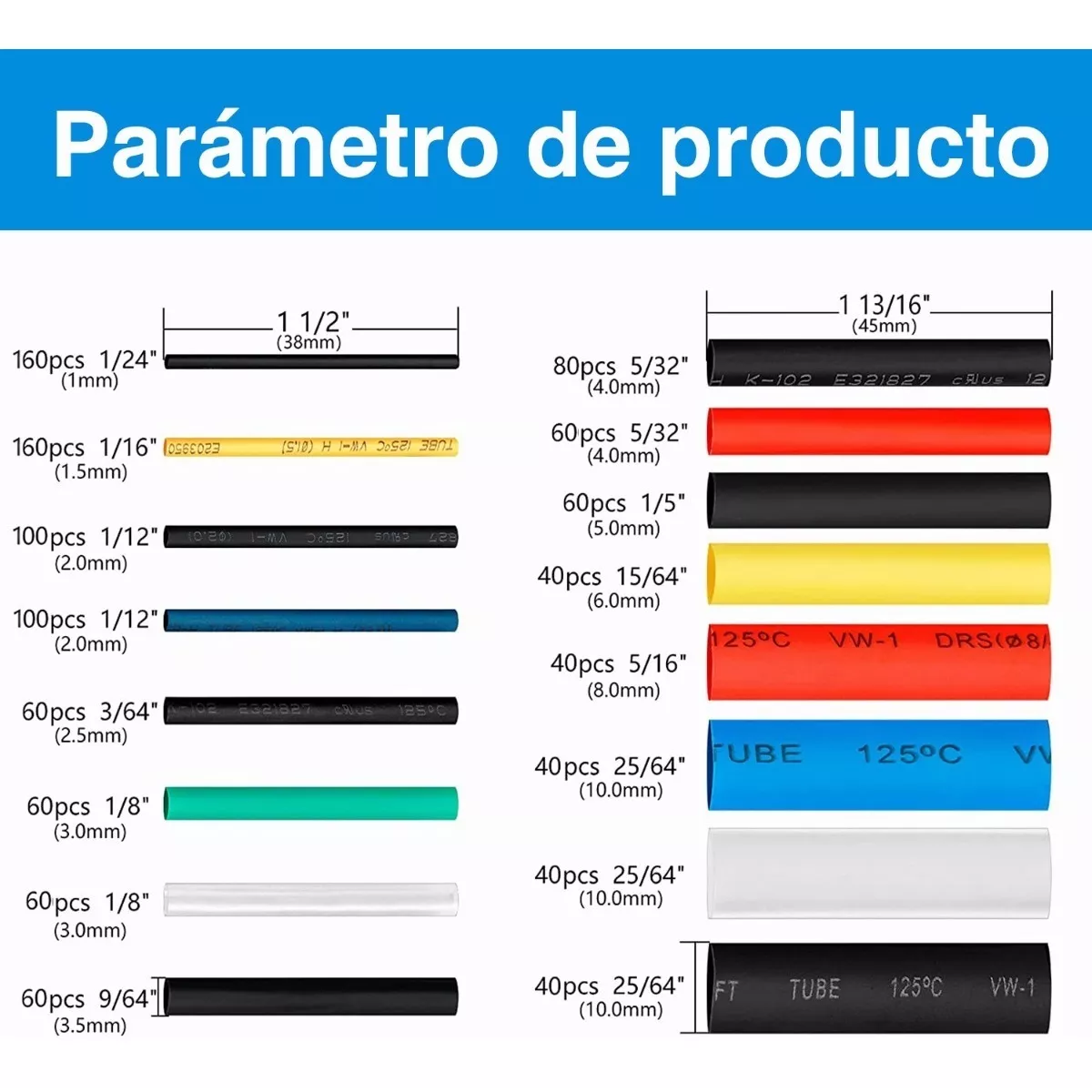 Foto 3 pulgar | Kit Tubo Termorretráctil Empalme Aislamiento Eléctrico 580 Pzas Eo Safe Imports Esi-4491 Multicolor