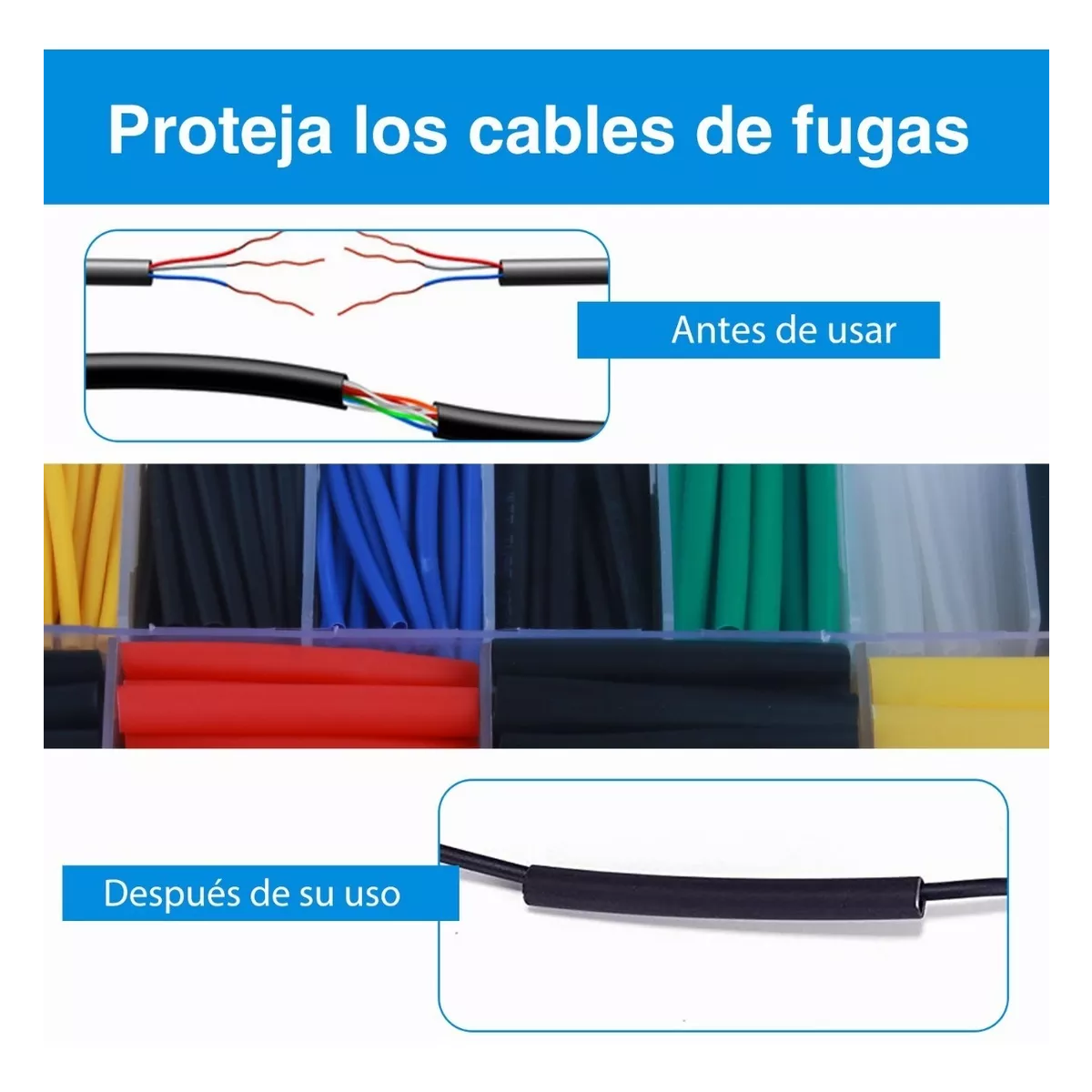 Foto 4 pulgar | Kit Tubo Termorretráctil Empalme Aislamiento Eléctrico 580 Pzas Eo Safe Imports Esi-4491 Multicolor