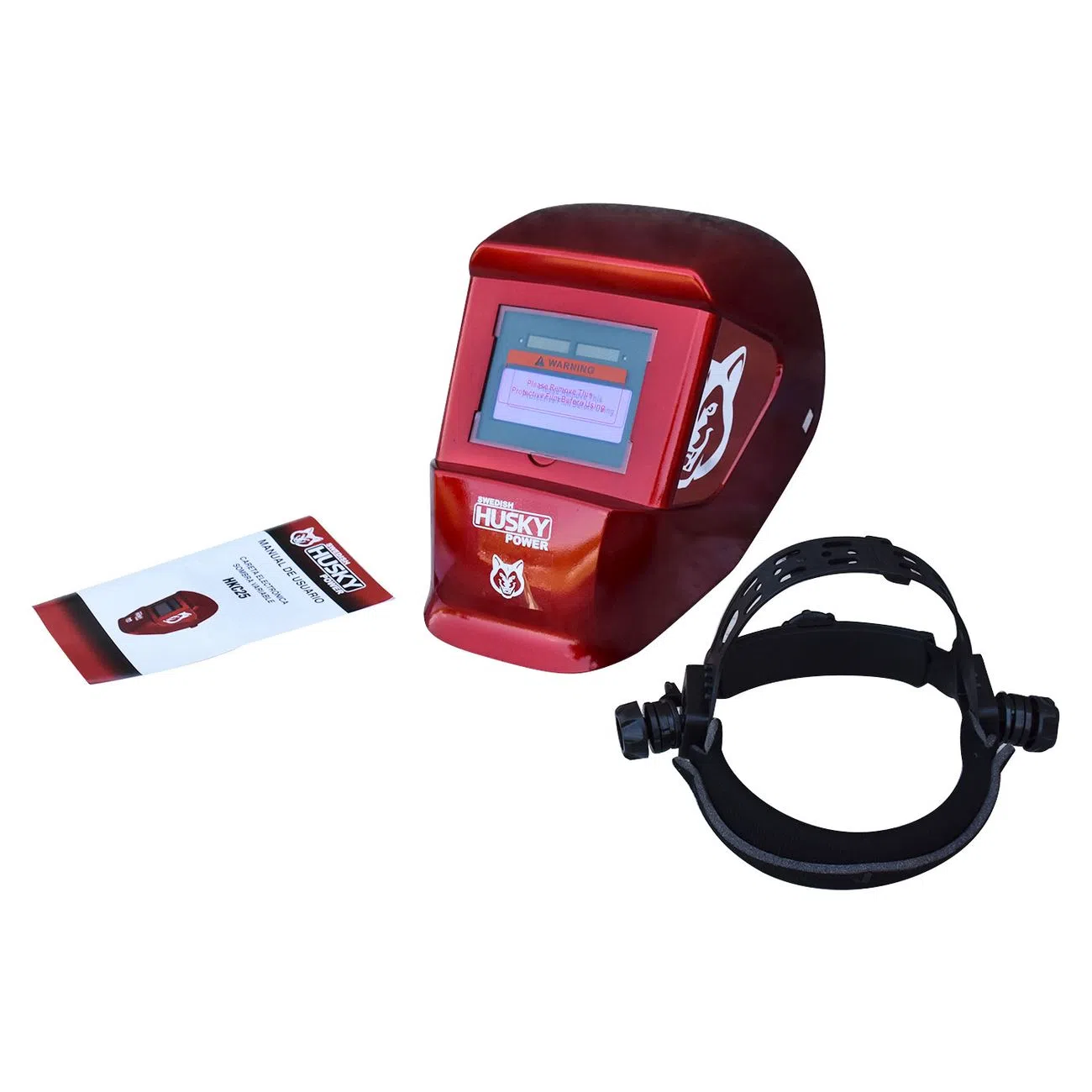 Careta Electrónica Swedish Husky HKC25 color Rojo Power Sombra Variable