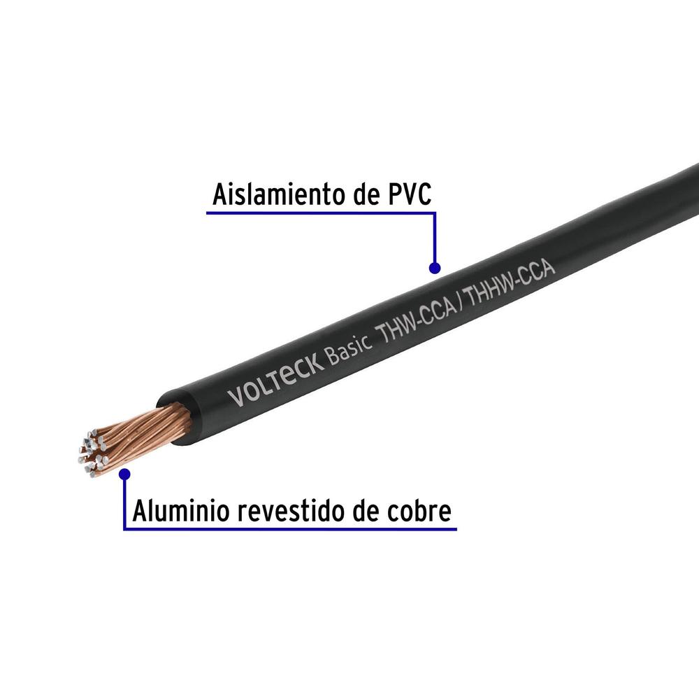 Foto 3 pulgar | Rollo Truper CCA-8N color Negro 100 Metros de Cable Thw Awg Basic