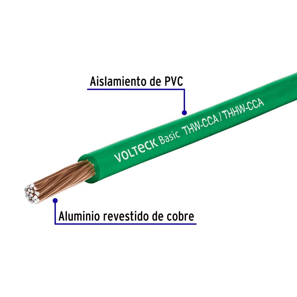 Foto 3 pulgar | Rollo Truper CCA-14V color Verde 100 Metros de Cable Thw Awg Basic