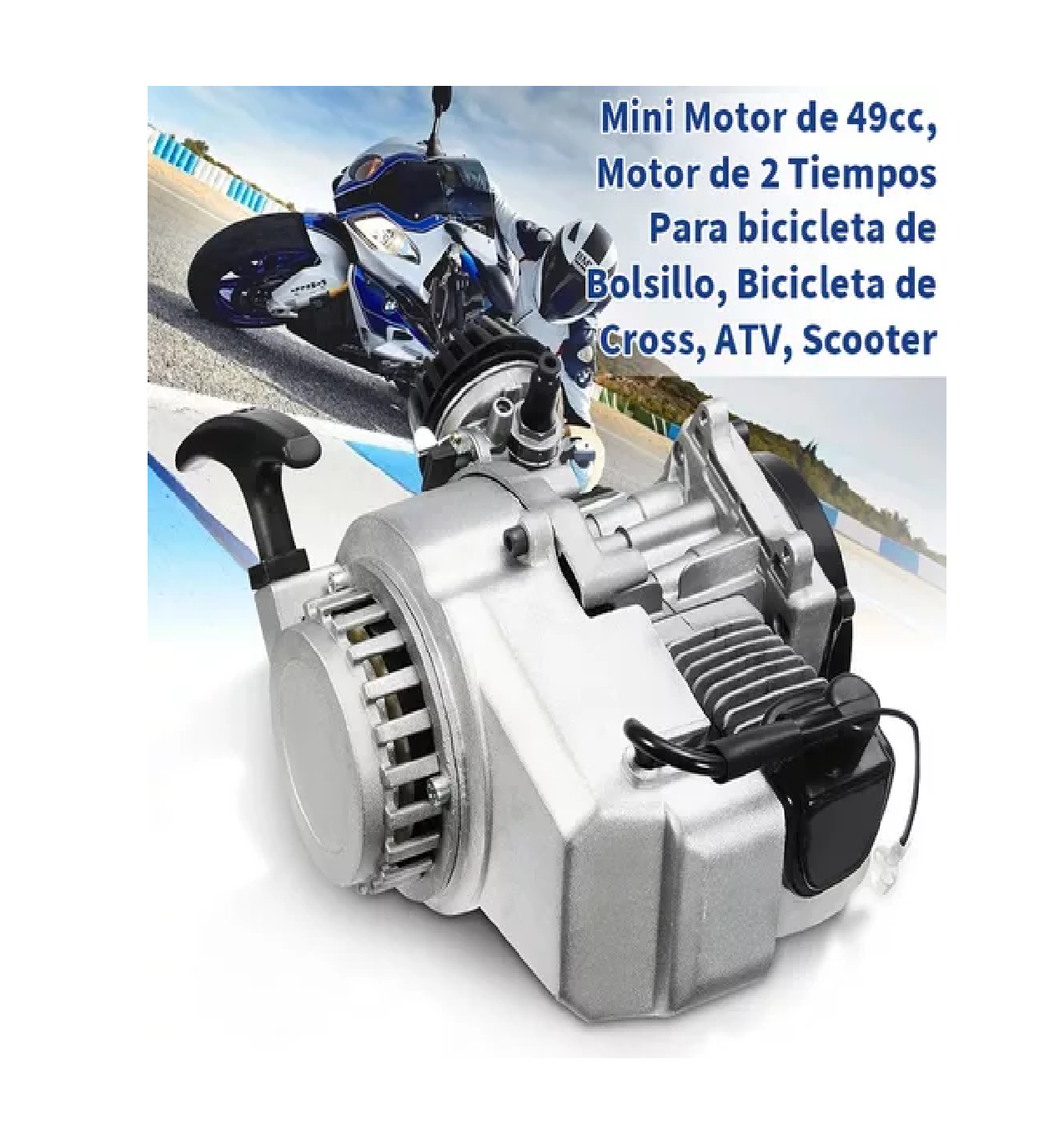 Foto 4 pulgar | Motor de Bolsillo de 2 Tiempos De 49 Cc BELUG Gris para Motocicleta