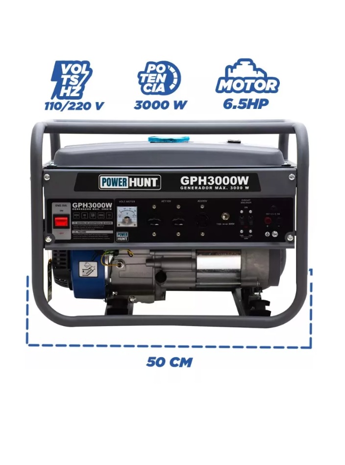 Foto 2 | Generador Portatil 3000w Monofásico Power Hunt 6.5hp Gasolina