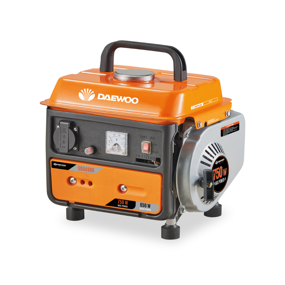Foto 1 | Generador Eléctrico Portátil A Gasolina Daewoo Gdaa980 Color Naranja Y Negro Bajo Ruido Y Vibración 750w