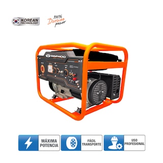 Foto 2 | Generador Eléctrico A Gasolina Daewoo Gdk3000n Color Naranja Y Negro Gran Potencia Y Bajo Ruido 20l