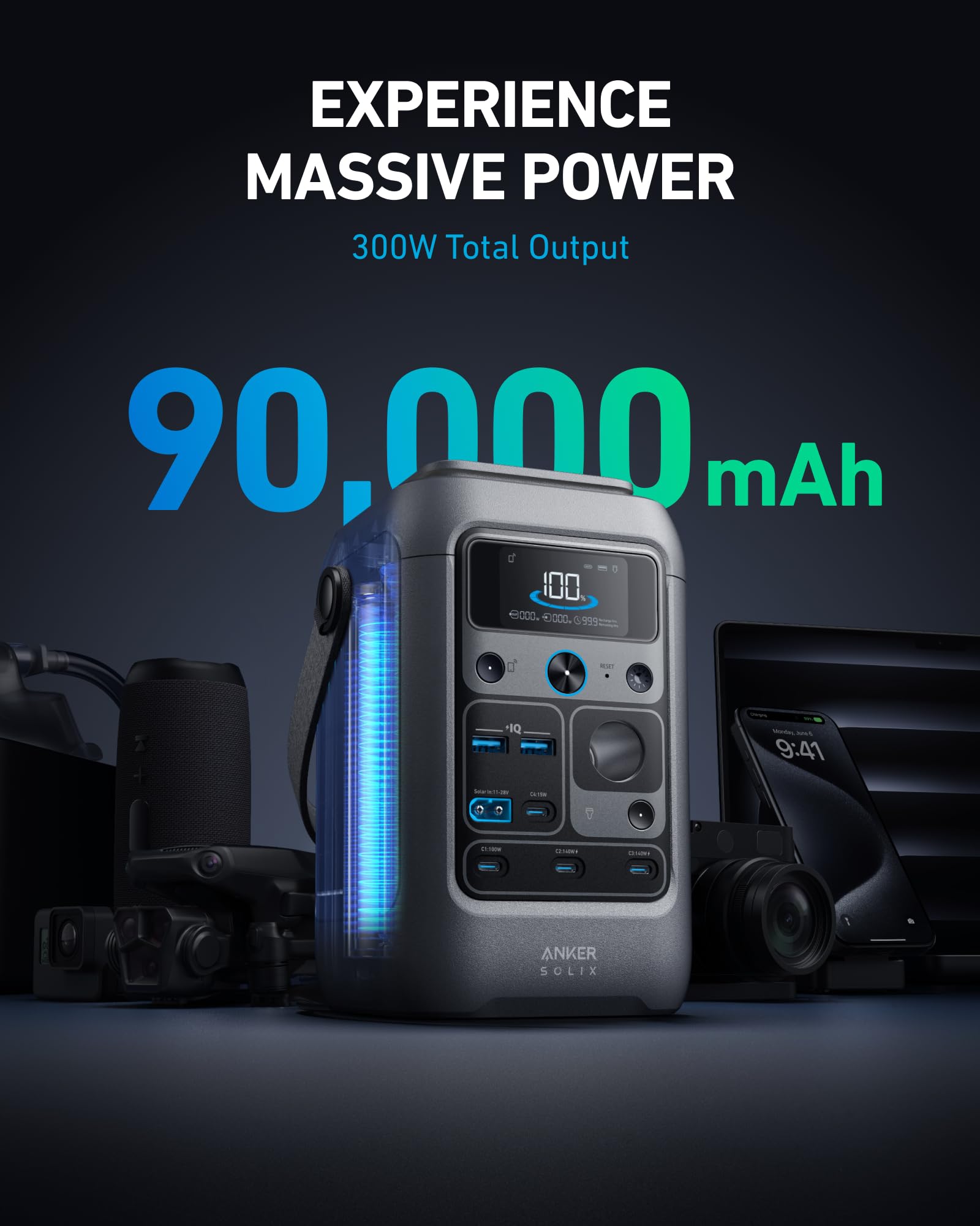 Foto 3 pulgar | Banco De Energía Portátil Anker Solix C300 90.000 Mah 288 Wh - Venta Internacional.