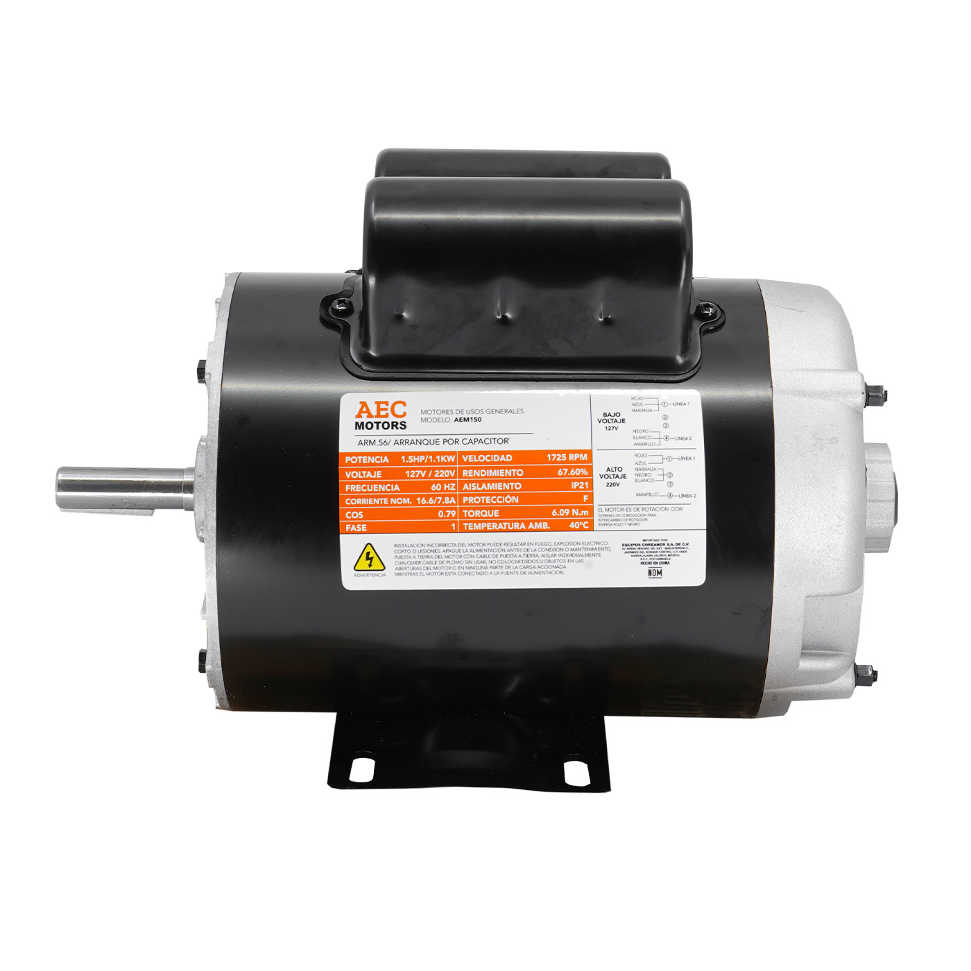 Foto 3 pulgar | Motor Eléctrico Aec Motors 1.5 Hp 110/220v 4 Polos – Aem150