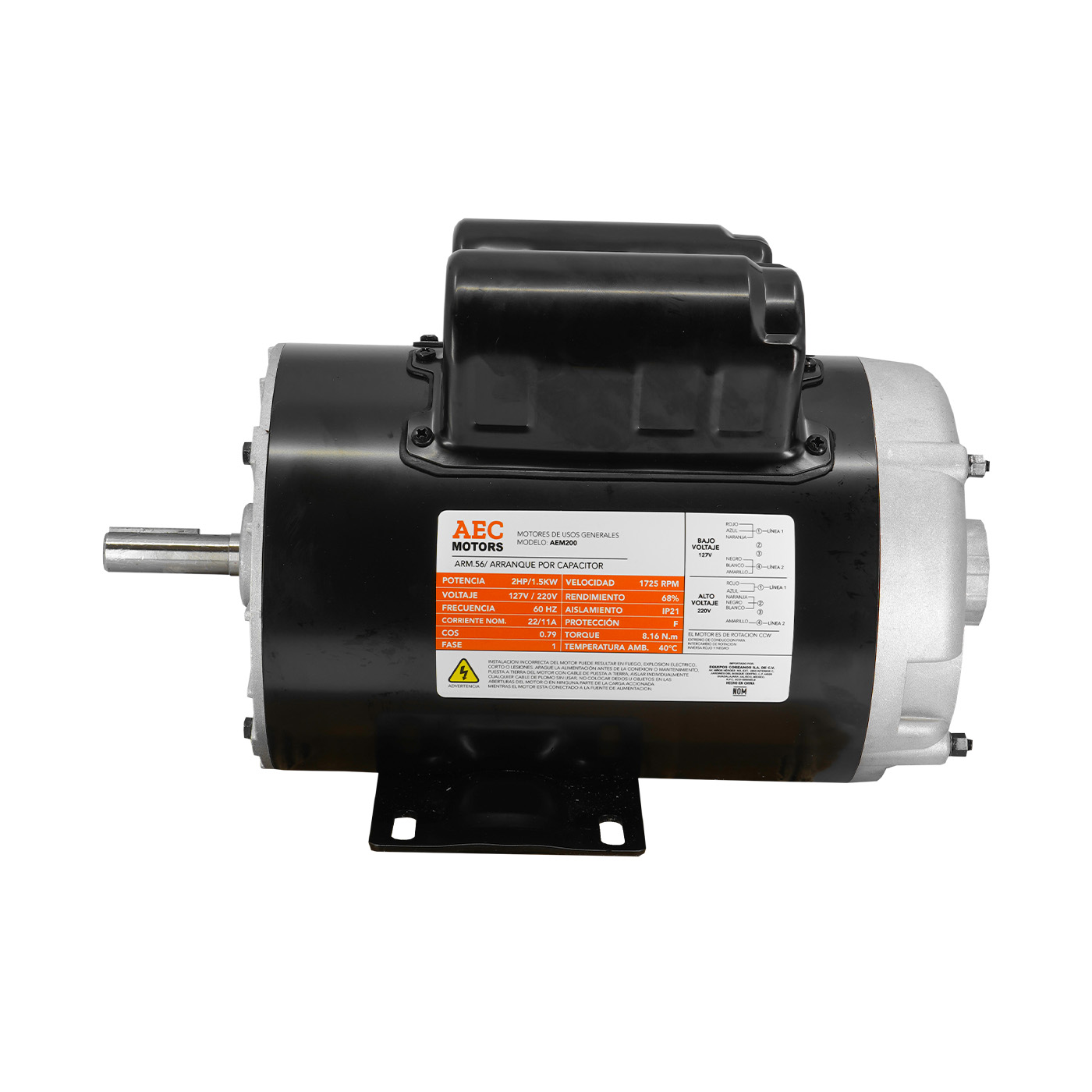 Foto 3 pulgar | Motor Eléctrico Aec Motors 2 Hp 110/220v 4 Polos – Aem200