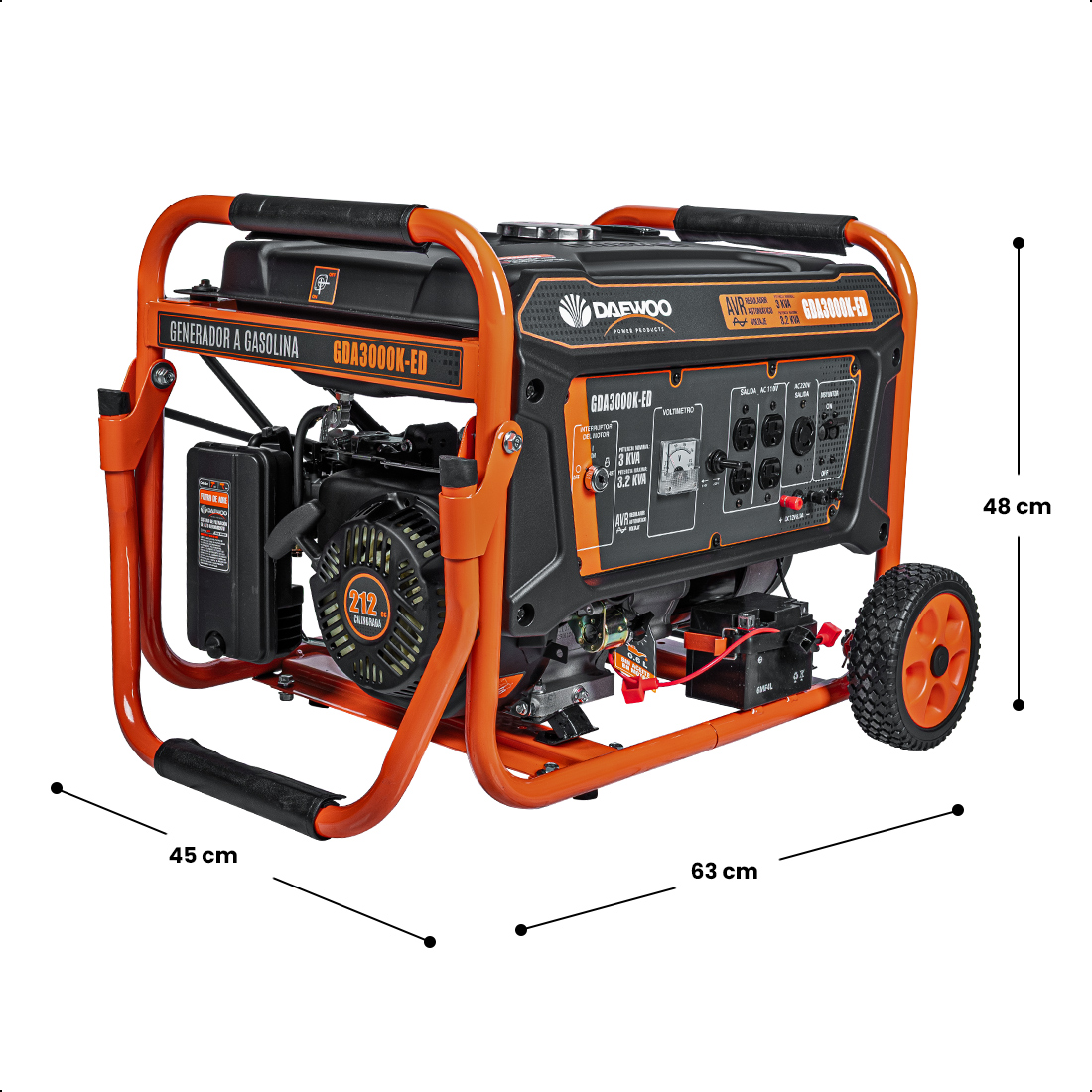 Foto 5 pulgar | Generador Portátil 3.2 Kw 212cc 15l Regulador Voltaje Arr Elect  Daewoo