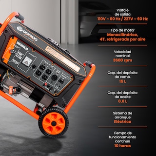 Foto 5 | Generador Portátil 3.2 Kw 212cc 15l Regulador Voltaje Arr Elect Daewoo