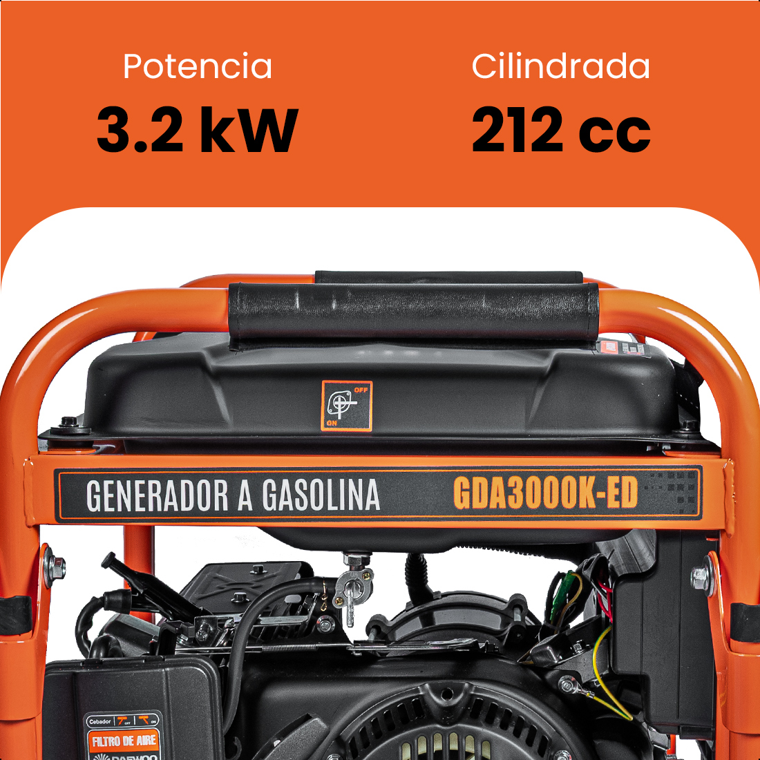 Foto 7 pulgar | Generador Portátil 3.2 Kw 212cc 15l Regulador Voltaje Arr Elect  Daewoo
