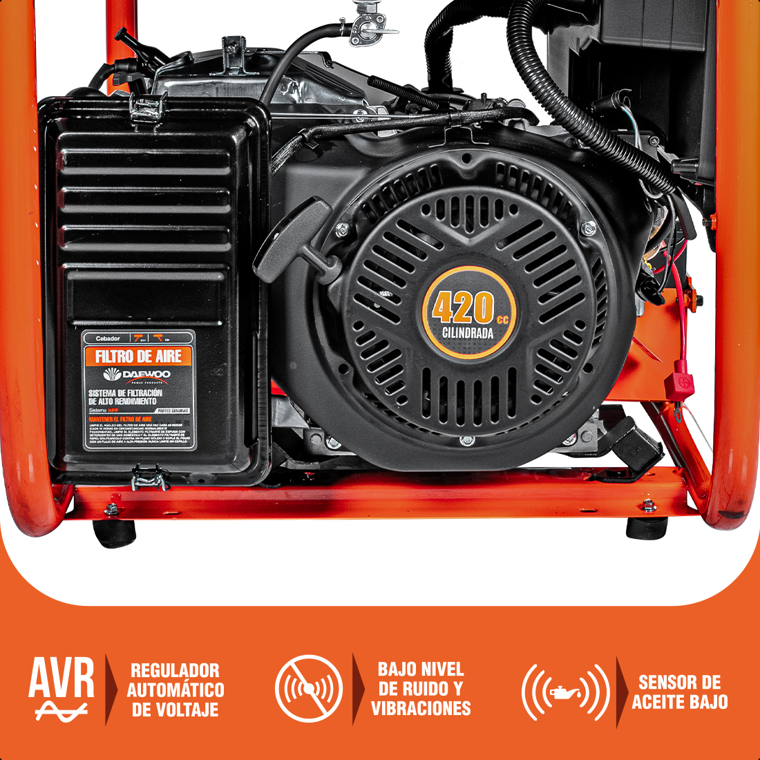 Foto 8 pulgar | Generador Portátil 6.2 Kw 420cc 40l Regulador Voltaje Arr Elect-man  Daewoo
