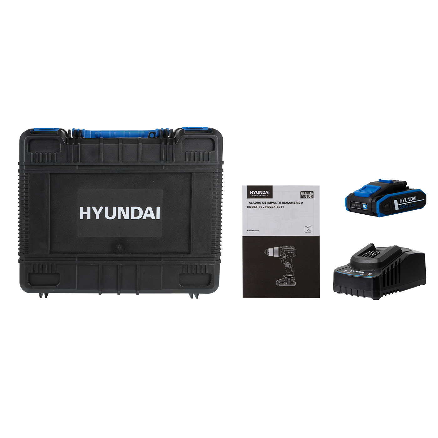 Foto 8 pulgar | Taladro De Impacto Brushless 1/2″ Hyundai Con Batería Li-ion 20v/cargador – Hd20x-60tt