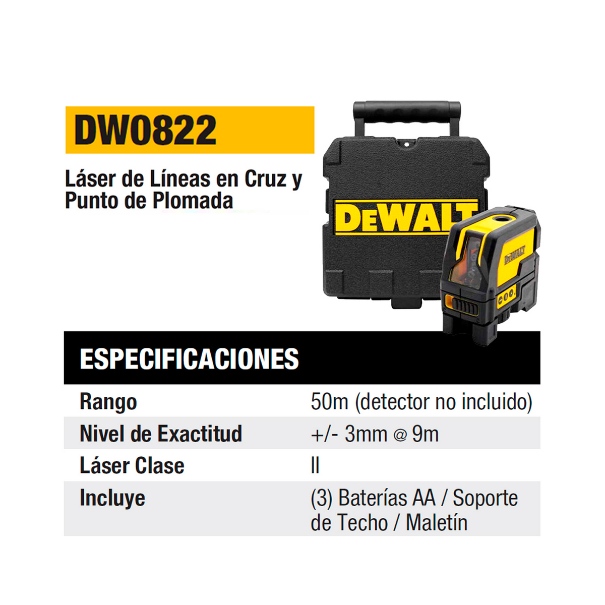 Foto 6 pulgar | Laser Autonivelante Dewalt color Negro