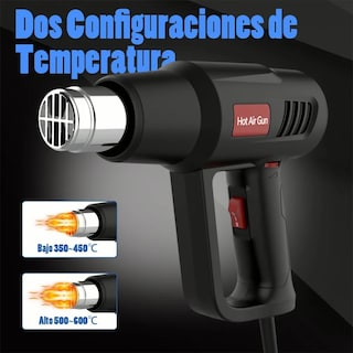 Foto 3 | Pistola de Calor Malubero 2000 w Kit de Pistola de Aire Caliente color Negro